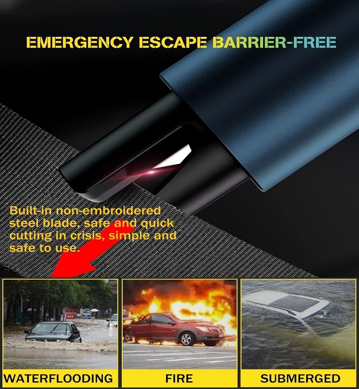 Brise-vitre aluminium, marteau de sécurité de voiture, coupe-ceinture, outils  d'urgence - Équipement auto